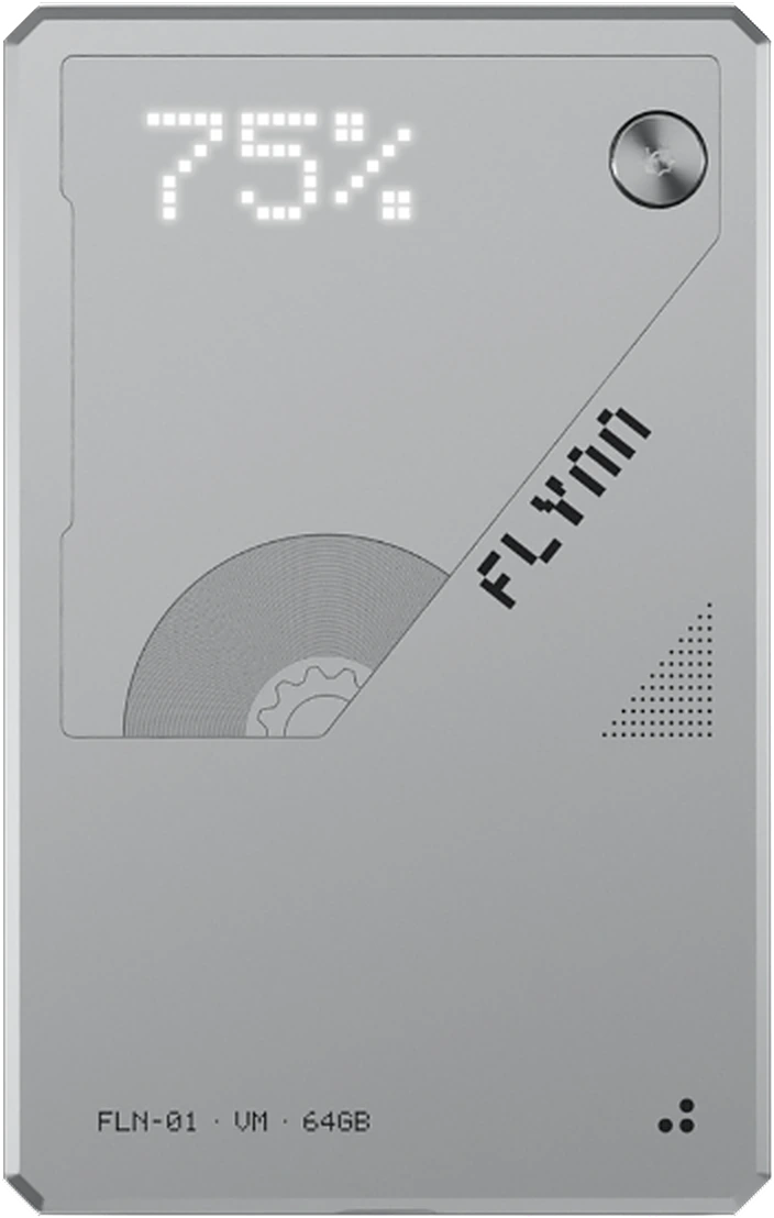 Flynn card in silver aluminium